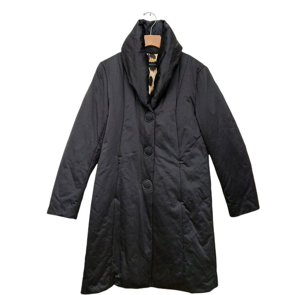 Dana Buchman Jacket Womens Small Black Softshell Long Snap Lined Long Sleeve